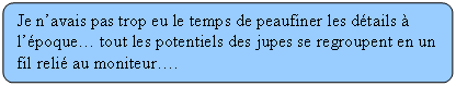 Organigramme : Alternative: Je navais pas trop eu le temps de peaufiner les dtails  lpoque tout les potentiels des jupes se regroupent en un fil reli au moniteur.